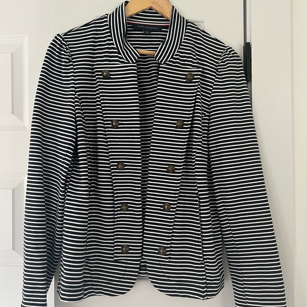 Striped Black and White Women's Jacket